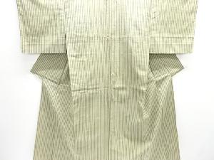 アンティーク　縞織り出し手織り紬単衣着物